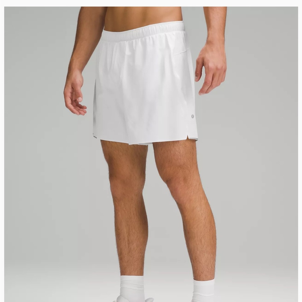 NWT Lululemon Men’s White Lined Surge Run Short 6”